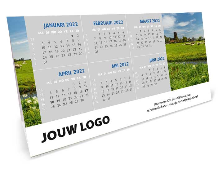 Bureaukalender driehoekskalender liggend 2022 Bureaukalender driehoekskalender liggend 2022