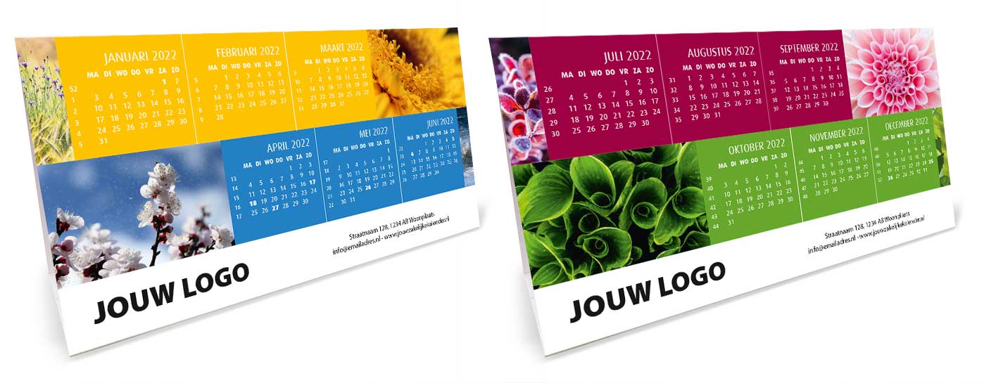 Bureaukalender driehoekskalender liggend 2022. Thema natuur Bureaukalender driehoekskalender liggend 2022. Thema natuur