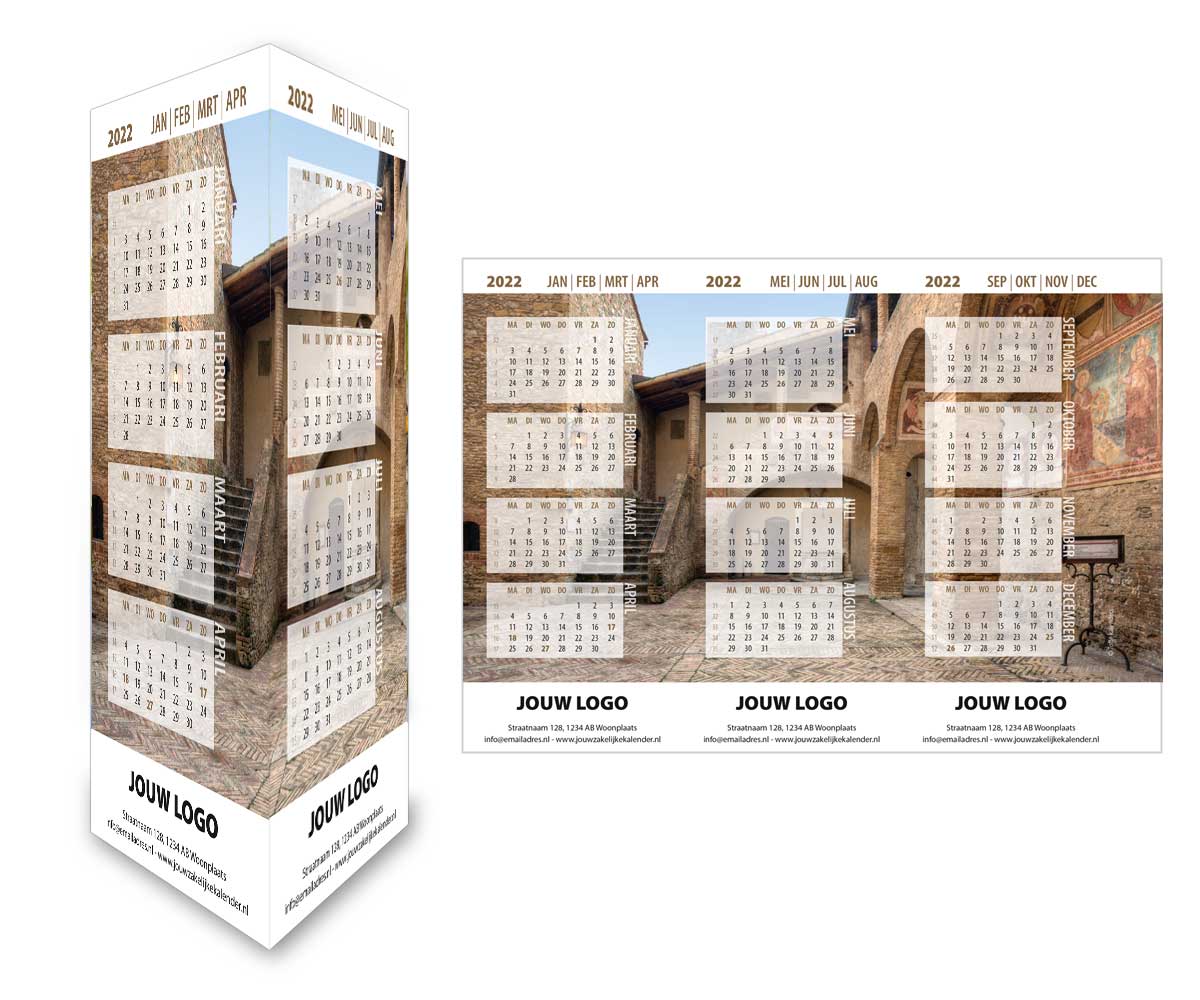 Bureaukalender driehoekskalender staand 2022 Bureaukalender driehoekskalender staand 2022