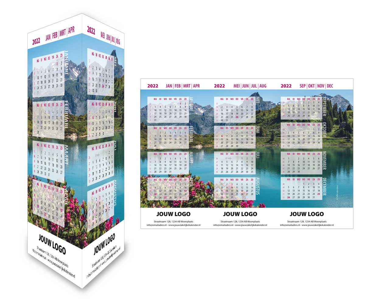 Bureaukalender driehoekskalender staand 2022 Bureaukalender driehoekskalender staand 2022