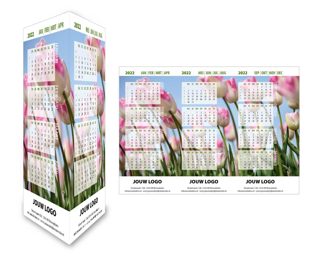 Bureaukalender driehoekskalender staand 2022 Bureaukalender driehoekskalender staand 2022