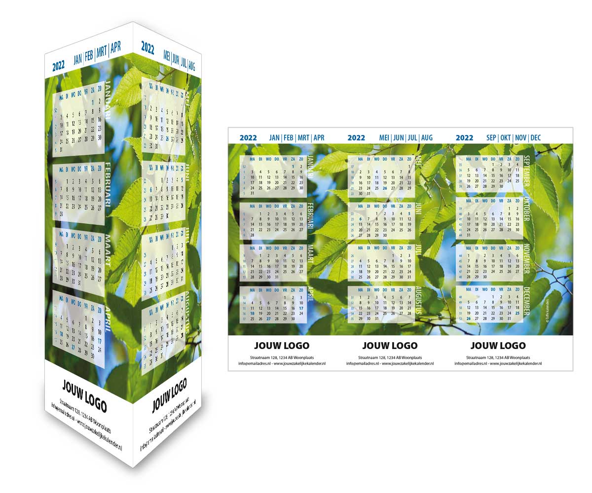 Bureaukalender driehoekskalender staand 2022