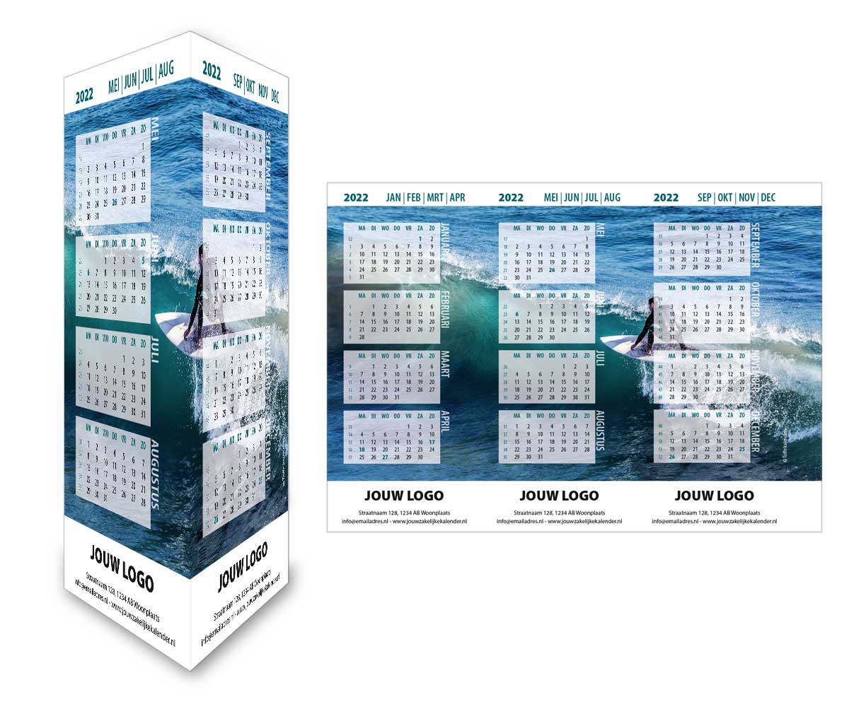 Bureaukalender driehoekskalender staand 2022 Bureaukalender driehoekskalender staand 2022