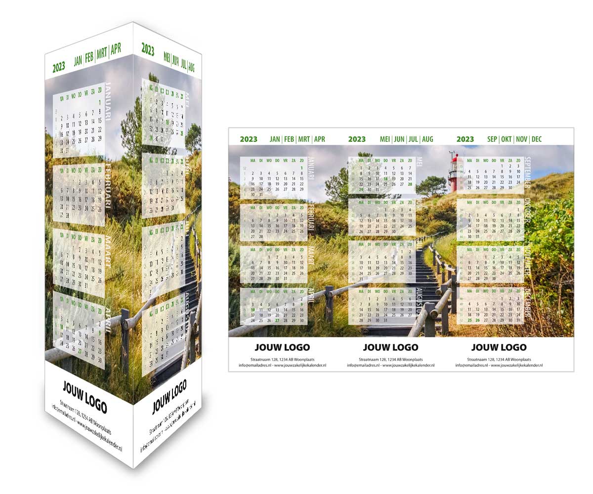 Bureaukalender driehoekskalender staand Bureaukalender driehoekskalender staand