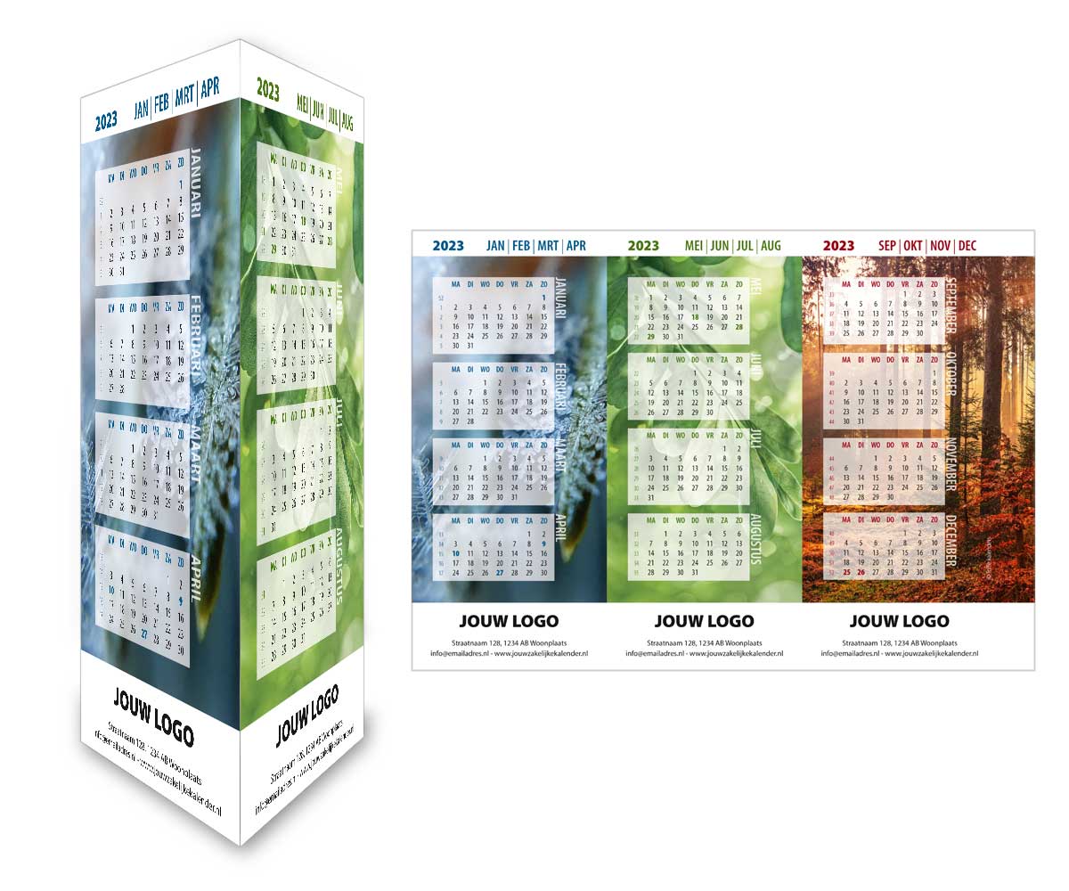 Bureaukalender driehoekskalender staand Bureaukalender driehoekskalender staand