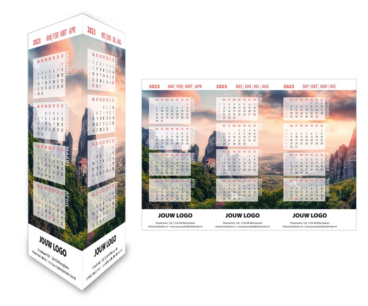 Bureaukalender driehoekskalender staand Bureaukalender driehoekskalender staand