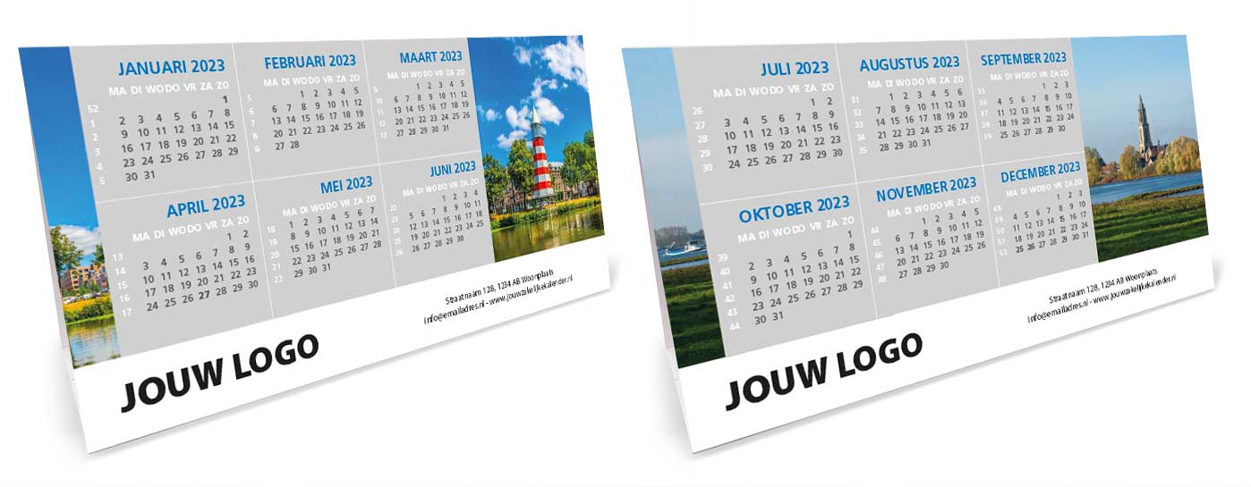 Bureaukalender driehoekskalender liggend 2023 Bureaukalender driehoekskalender liggend 2023