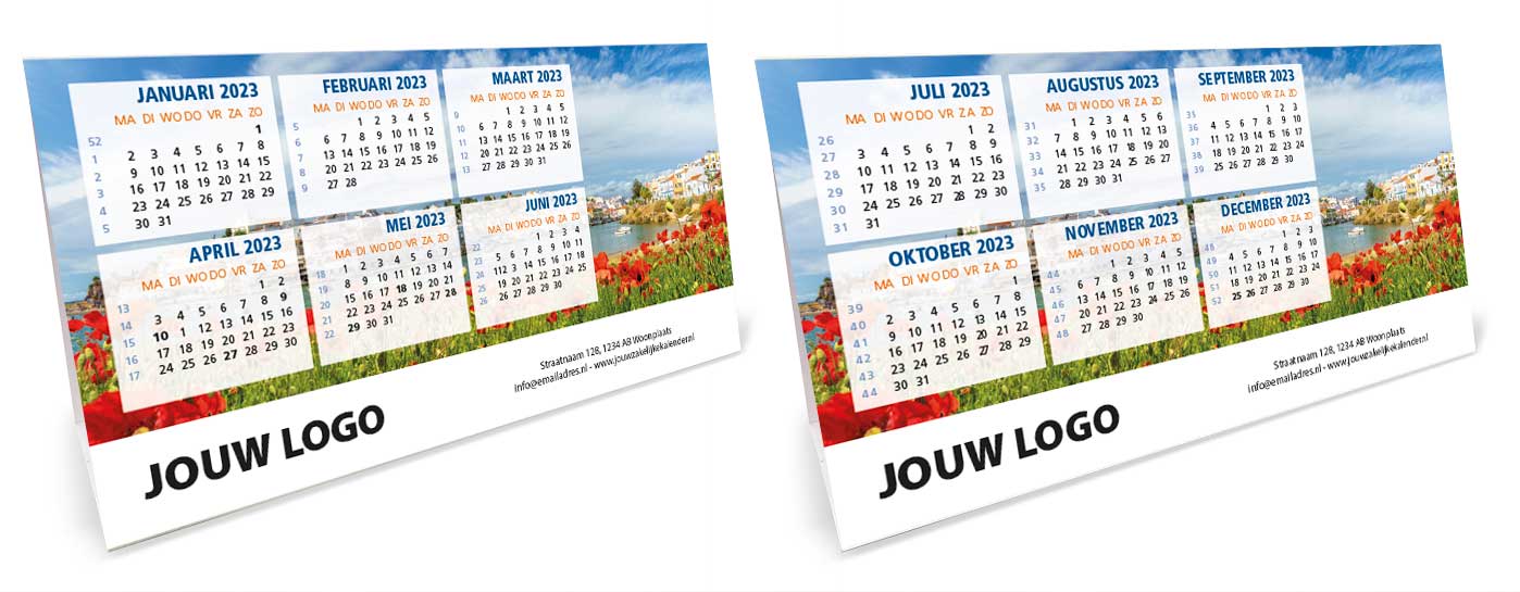 Bureaukalender driehoekskalender liggend 2023 Bureaukalender driehoekskalender liggend 2023
