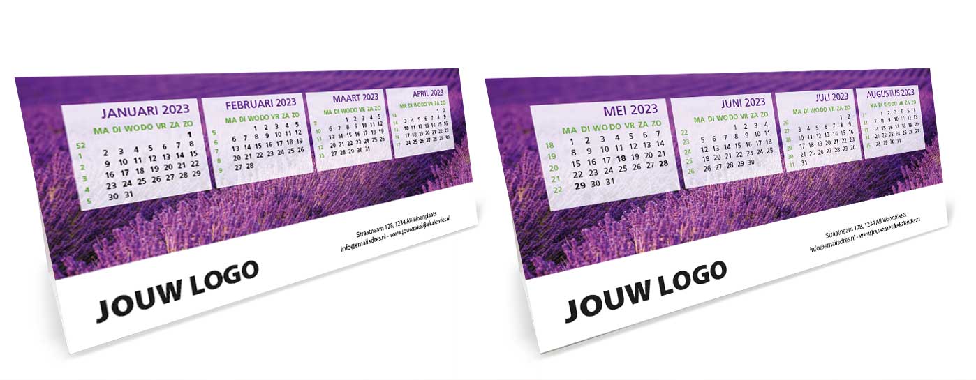 Bureaukalender driehoekskalender liggend 2023 Bureaukalender driehoekskalender liggend 2023