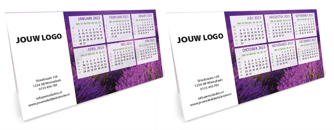 Bureaukalender driehoekskalender liggend 2023 Bureaukalender driehoekskalender liggend 2023