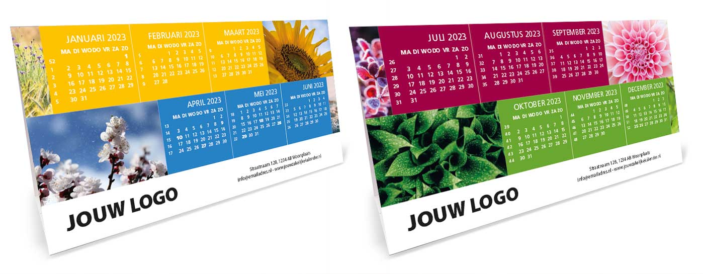 Bureaukalender driehoekskalender liggend 2023 Bureaukalender driehoekskalender liggend 2023