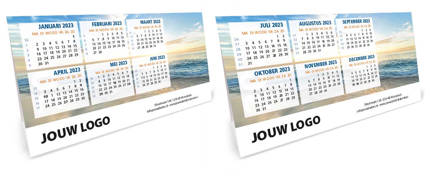 Bureaukalender driehoekskalender liggend 2023 Bureaukalender driehoekskalender liggend 2023