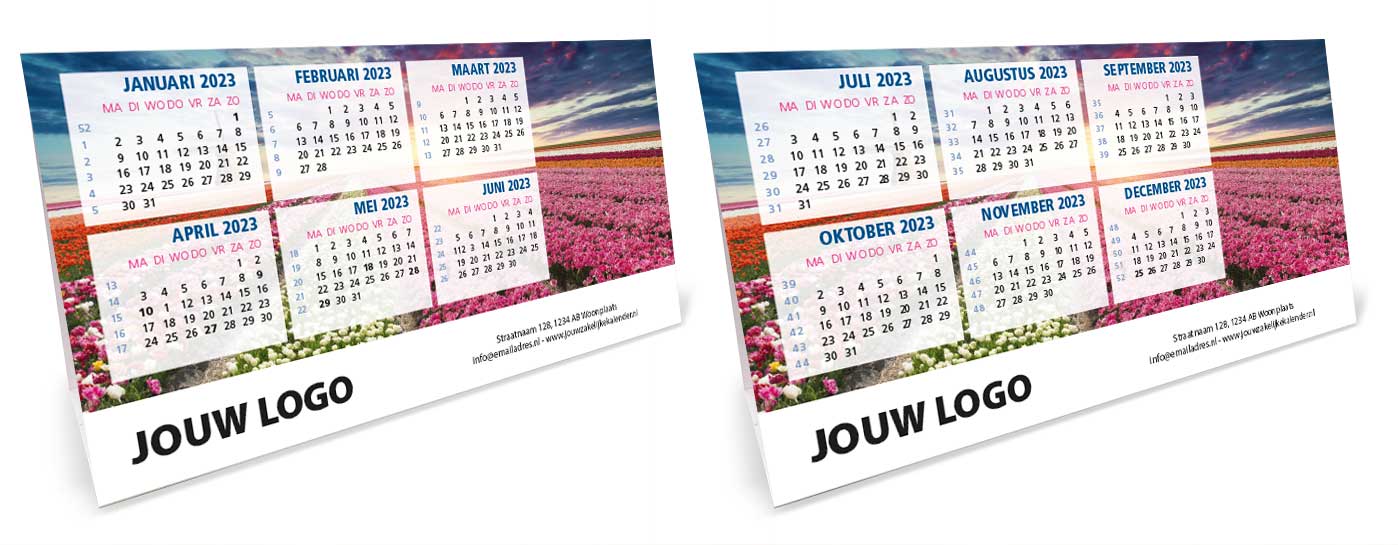 Bureaukalender driehoekskalender liggend 2023 Bureaukalender driehoekskalender liggend 2023