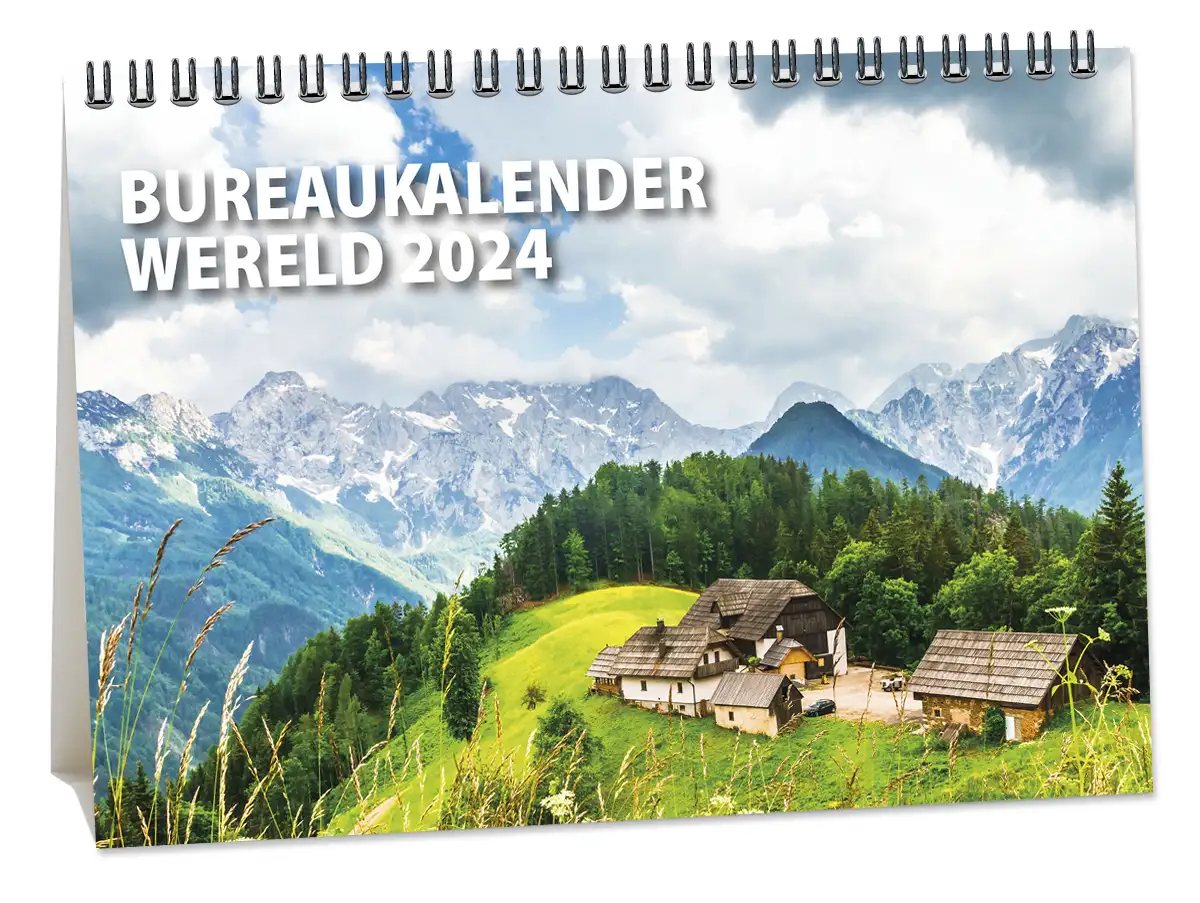 A5 kalenders met logo Wereld 2024