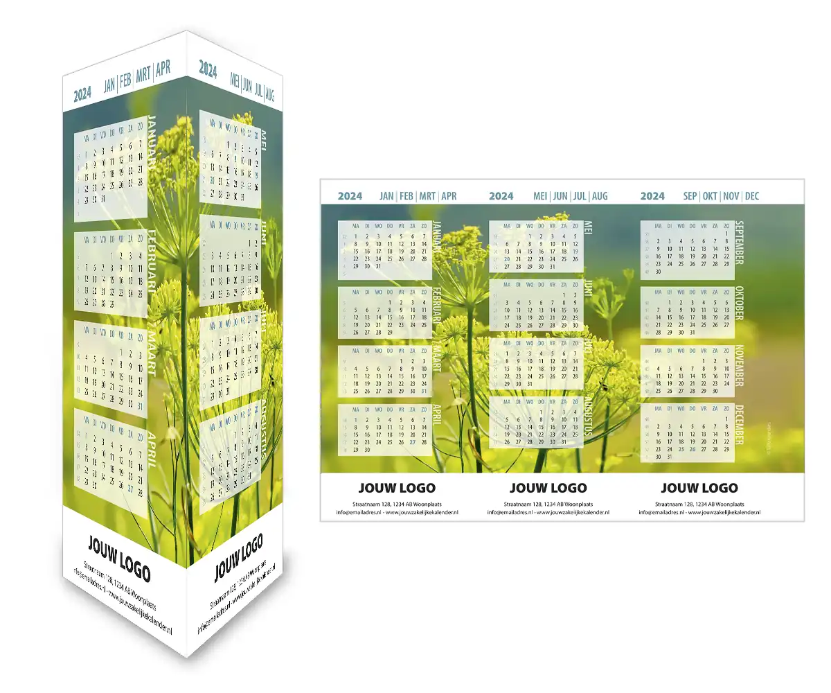 Bureaukalender driehoek staand 2024